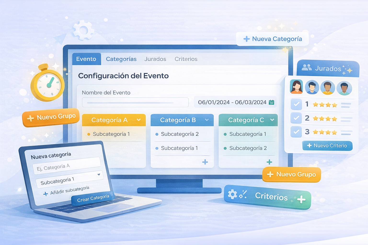 Configuración de eventos - Kalifica Ya!